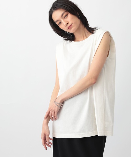 A part by（アパートバイ）の「ボックススリーブプルオーバー（Tシャツ/カットソー・レディース・チャコールグレー/ブラック/オフホワイト・FREE）」の4枚目の写真