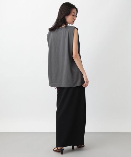 A part by（アパートバイ）の「ボックススリーブプルオーバー（Tシャツ/カットソー・レディース・チャコールグレー/ブラック/オフホワイト・FREE）」の10枚目の写真