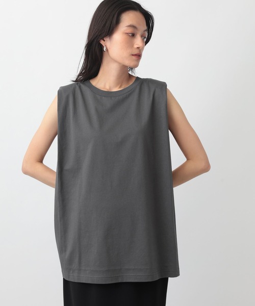 A part by（アパートバイ）の「ボックススリーブプルオーバー（Tシャツ/カットソー・レディース・チャコールグレー/ブラック/オフホワイト・FREE）」の8枚目の写真