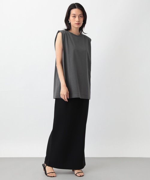 A part by（アパートバイ）の「ボックススリーブプルオーバー（Tシャツ/カットソー・レディース・チャコールグレー/ブラック/オフホワイト・FREE）」の9枚目の写真