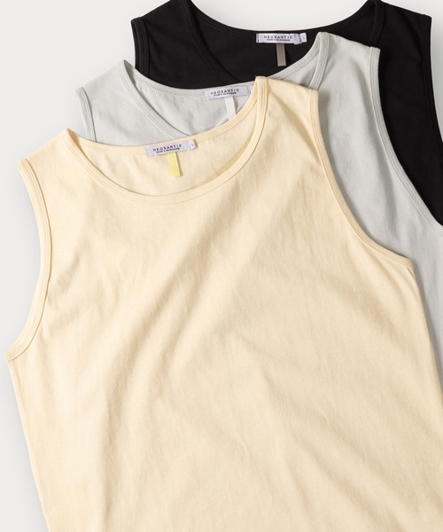 SlashDate（スラッシュデイト）の「【0】オーバーサイズノースリーブTシャツ（タンクトップ・メンズ・ブラック/グレー/ホワイト/ライトグリーン/イエロー・M/L/XL）」の5枚目の写真