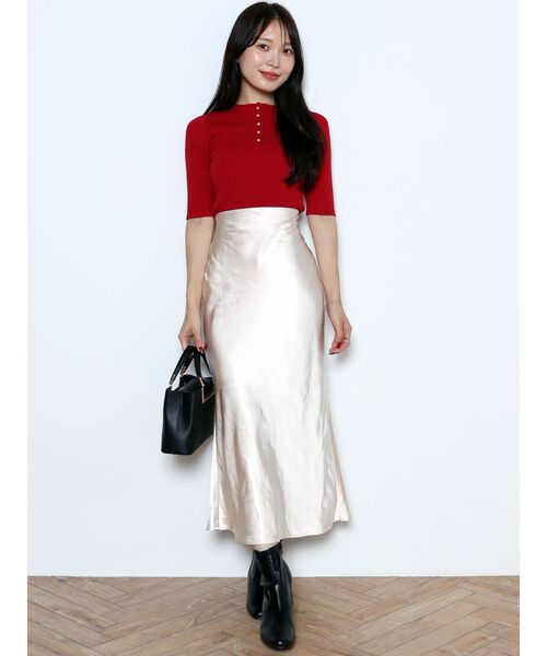 MERCURYDUO（マーキュリーデュオ）の「2WAYリボンカットアウトニット（ニット/セーター・レディース・ブラック/オフホワイト/ダークブラウン/レッド・FREE）」の17枚目の写真