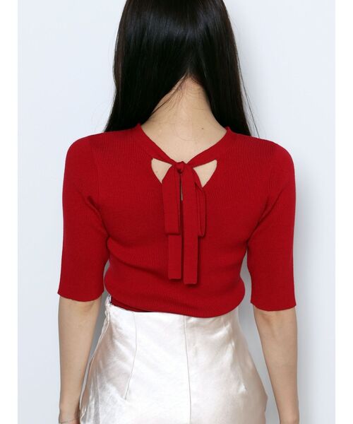 MERCURYDUO（マーキュリーデュオ）の「2WAYリボンカットアウトニット（ニット/セーター・レディース・ブラック/オフホワイト/ダークブラウン/レッド・FREE）」の18枚目の写真