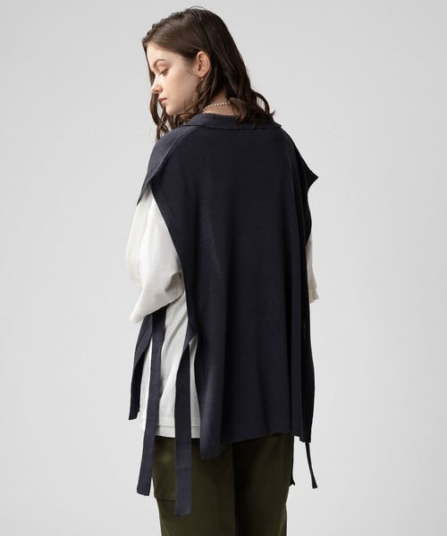 selle glant（セレグランテ）の「HALFZIP OPENCORD VEST/ ハーフジップオープンコードベスト（ベスト・メンズ・ブラック/ダークブルー・MEDIUM/LARGE）」の4枚目の写真