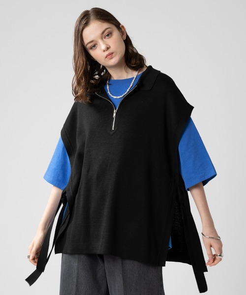 selle glant（セレグランテ）の「HALFZIP OPENCORD VEST/ ハーフジップオープンコードベスト（ベスト・メンズ・ブラック/ダークブルー・MEDIUM/LARGE）」の3枚目の写真