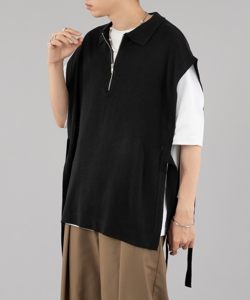 selle glant（セレグランテ）の「HALFZIP OPENCORD VEST/ ハーフジップオープンコードベスト（ベスト・メンズ・ブラック/ダークブルー・MEDIUM/LARGE）」の8枚目の写真