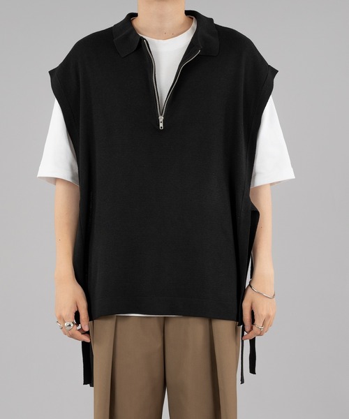 selle glant（セレグランテ）の「HALFZIP OPENCORD VEST/ ハーフジップオープンコードベスト（ベスト・メンズ・ブラック/ダークブルー・MEDIUM/LARGE）」の9枚目の写真