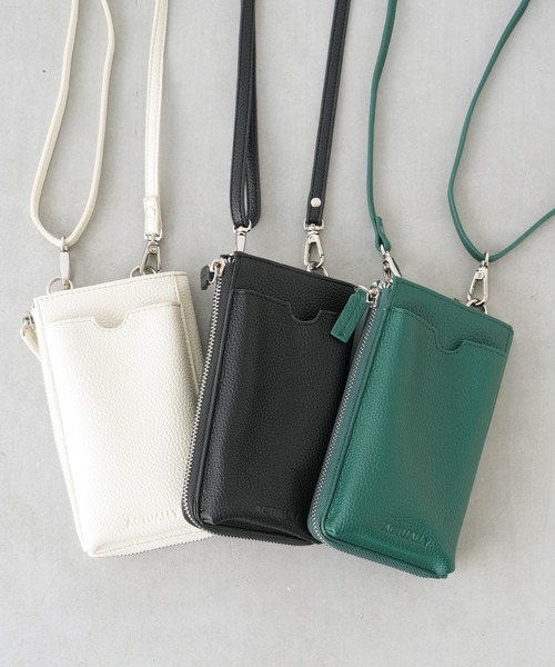 Actually(アクチュアリー)の「【リバイバル】フェイクレザー お財布スマホショルダー(ショルダーバッグ・レディース・ブラック/アイボリー/グリーン/シルバー・フリー)」の5枚目の写真