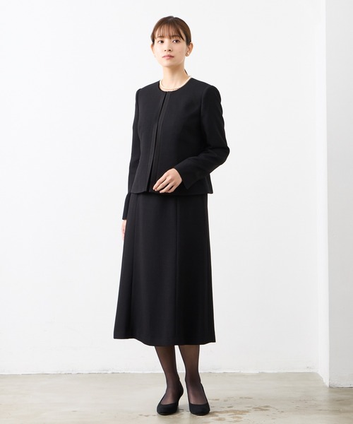 喪服・礼服】ハイクラス ノーカラージャケット・前開きワンピース 2点