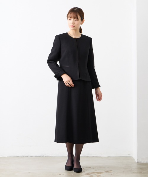 喪服・礼服】ハイクラス ノーカラージャケット・前開きワンピース 2点