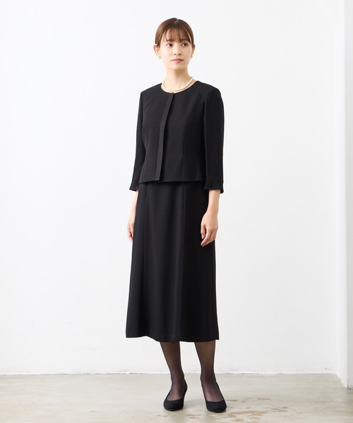 喪服・礼服】ハイクラス ノーカラージャケット・前開きワンピース 2点