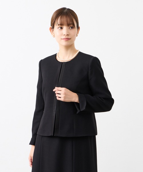 喪服・礼服】ハイクラス ノーカラージャケット・前開きワンピース 2点