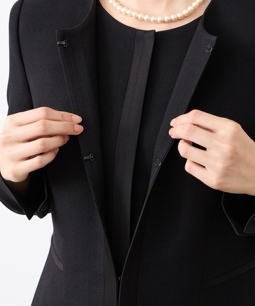喪服・礼服】ハイクラス ノーカラージャケット・前開きワンピース 2点