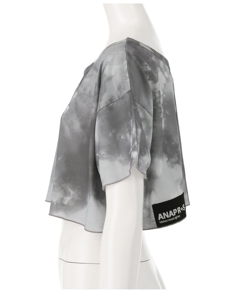 ANAP GｉRL（アナップガール）の「R+Sタイダイ柄ショートトップスTシャツ（Tシャツ/カットソー・キッズ・その他/ブラック・XS/M/S）」の8枚目の写真