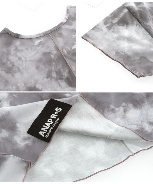 ANAP GｉRL（アナップガール）の「R+Sタイダイ柄ショートトップスTシャツ（Tシャツ/カットソー・キッズ・その他/ブラック・XS/M/S）」の4枚目の写真