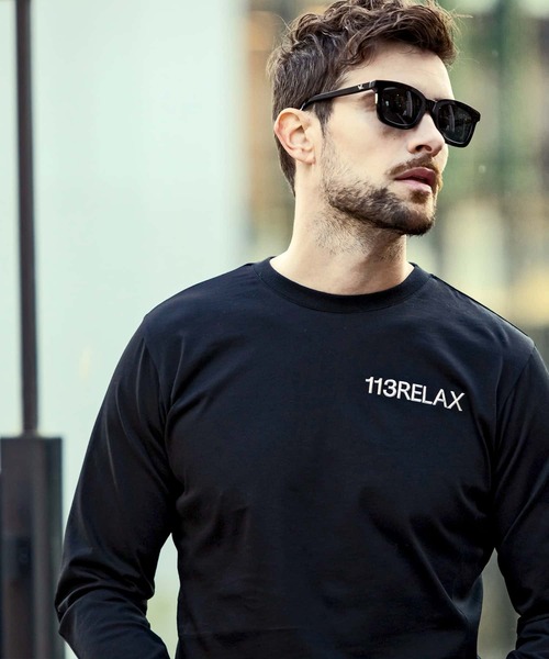 【大人スタイル】1PIU1UGUALE3 RELAX メタルロゴロングTシャツ 1PIU1UGUALE3 RELAX - メタルロゴロングTシャツ / ust-23056