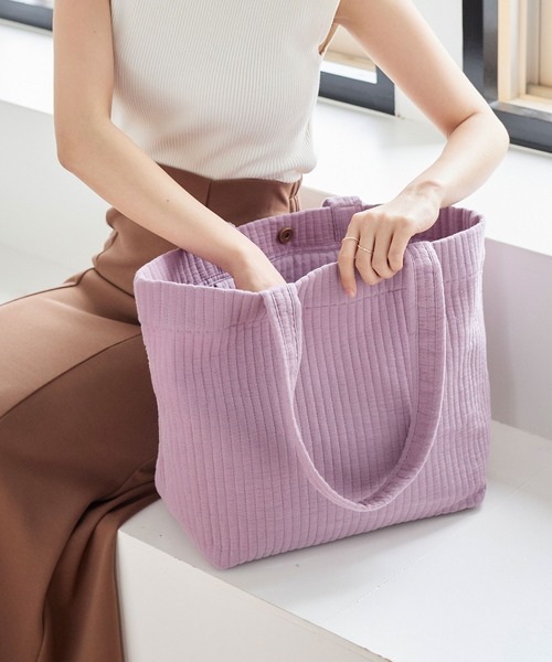 KOBE LETTUCE（コウベレタス）の「Nubesラージトートバッグ（トートバッグ・レディース・ピンク/ベージュ/ミント/アイボリー/チャコールグレー・FREE）」の6枚目の写真