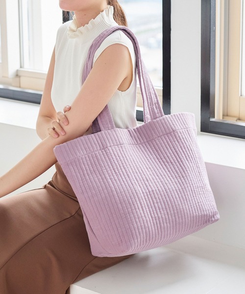 KOBE LETTUCE（コウベレタス）の「Nubesラージトートバッグ（トートバッグ・レディース・ピンク/ベージュ/ミント/アイボリー/チャコールグレー・FREE）」の7枚目の写真