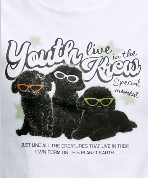 ALAND（エーランド）の「YOUTHKREW／CALLI DOGGY T 2970880（Tシャツ/カットソー・レディース・ホワイト/ブラック・FREE）」の12枚目の写真