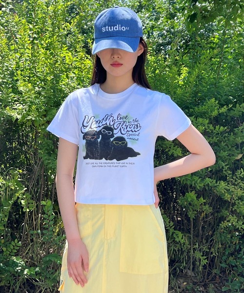 ALAND（エーランド）の「YOUTHKREW／CALLI DOGGY T 2970880（Tシャツ/カットソー・レディース・ホワイト/ブラック・FREE）」の10枚目の写真