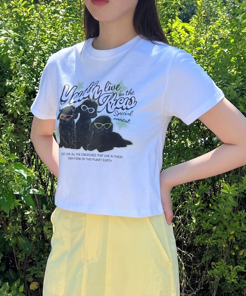 ALAND（エーランド）の「YOUTHKREW／CALLI DOGGY T 2970880（Tシャツ/カットソー・レディース・ホワイト/ブラック・FREE）」の13枚目の写真
