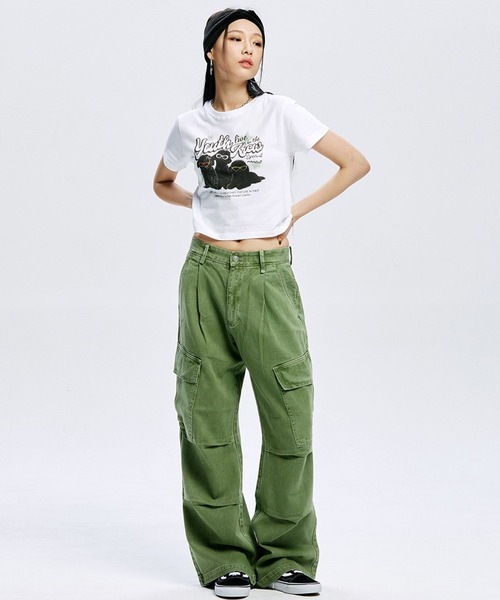 ALAND（エーランド）の「YOUTHKREW／CALLI DOGGY T 2970880（Tシャツ/カットソー・レディース・ホワイト/ブラック・FREE）」の18枚目の写真