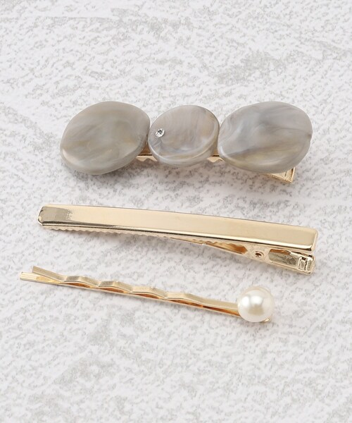 SHOO・LA・RUE(シューラルー)の「◆【3点セット】ヘアピン(その他ヘアアクセサリー・レディース・イエロー/ダークブラウン/グレー・00)」の2枚目の写真