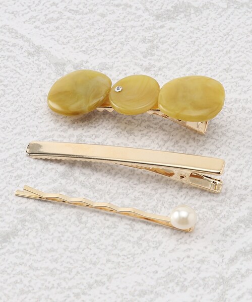 SHOO・LA・RUE(シューラルー)の「◆【3点セット】ヘアピン(その他ヘアアクセサリー・レディース・イエロー/ダークブラウン/グレー・00)」の3枚目の写真