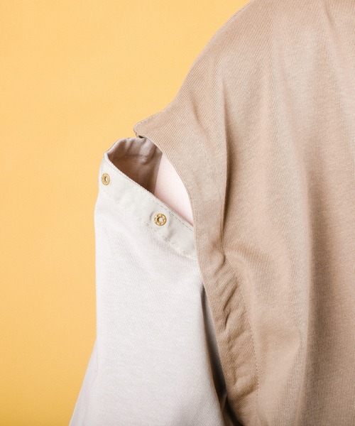 S'more(スモア)の「2WAY REMOVABLE SLEEVE COTTON CREW NECK BIG S/S T-SHIRT (SS)(Tシャツ/カットソー・レディース・ブラウン/グリーン・MEDIUM/SMALL/LARGE)」の14枚目の写真