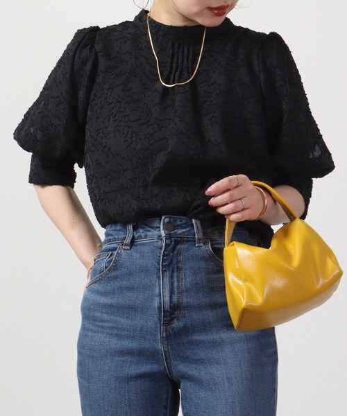 Blasty（ブラスティー）の「BLASTY ジャガードブラウス（シャツ/ブラウス・レディース・ブラック/オフホワイト/アイボリー・M）」の3枚目の写真