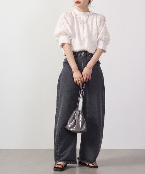 Blasty（ブラスティー）の「BLASTY ジャガードブラウス（シャツ/ブラウス・レディース・ブラック/オフホワイト/アイボリー・M）」の18枚目の写真