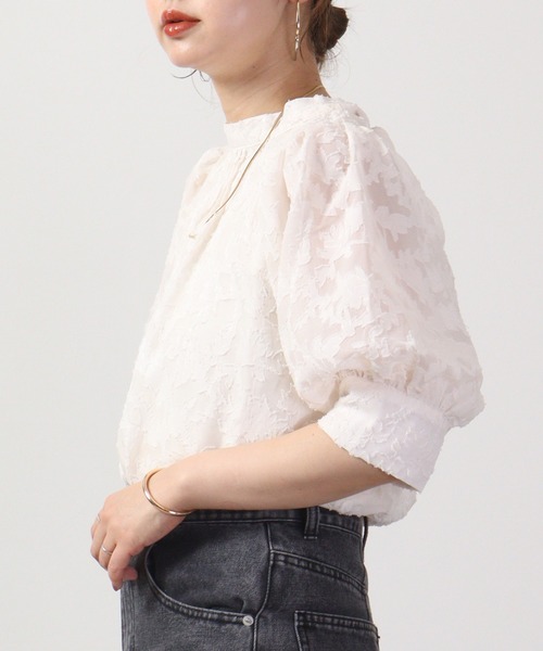 Blasty（ブラスティー）の「BLASTY ジャガードブラウス（シャツ/ブラウス・レディース・ブラック/オフホワイト/アイボリー・M）」の16枚目の写真