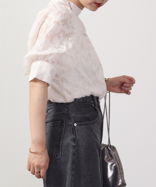 Blasty（ブラスティー）の「BLASTY ジャガードブラウス（シャツ/ブラウス・レディース・ブラック/オフホワイト/アイボリー・M）」の15枚目の写真