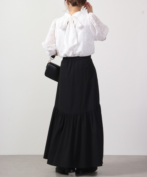 Blasty（ブラスティー）の「BLASTY ジャガードブラウス（シャツ/ブラウス・レディース・ブラック/オフホワイト/アイボリー・M）」の13枚目の写真