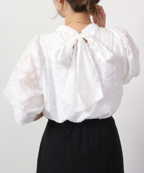 Blasty（ブラスティー）の「BLASTY ジャガードブラウス（シャツ/ブラウス・レディース・ブラック/オフホワイト/アイボリー・M）」の10枚目の写真