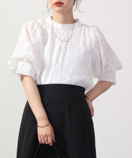 Blasty（ブラスティー）の「BLASTY ジャガードブラウス（シャツ/ブラウス・レディース・ブラック/オフホワイト/アイボリー・M）」の6枚目の写真