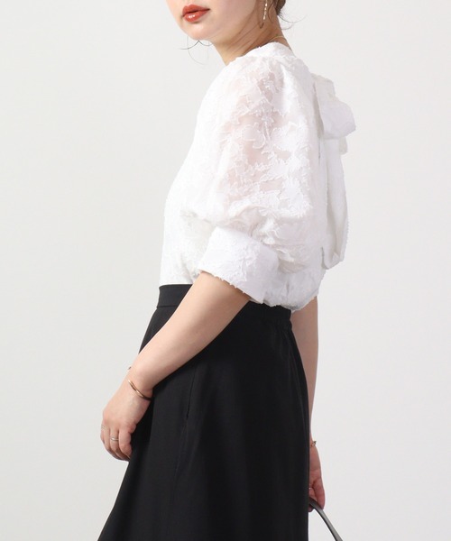 Blasty（ブラスティー）の「BLASTY ジャガードブラウス（シャツ/ブラウス・レディース・ブラック/オフホワイト/アイボリー・M）」の7枚目の写真