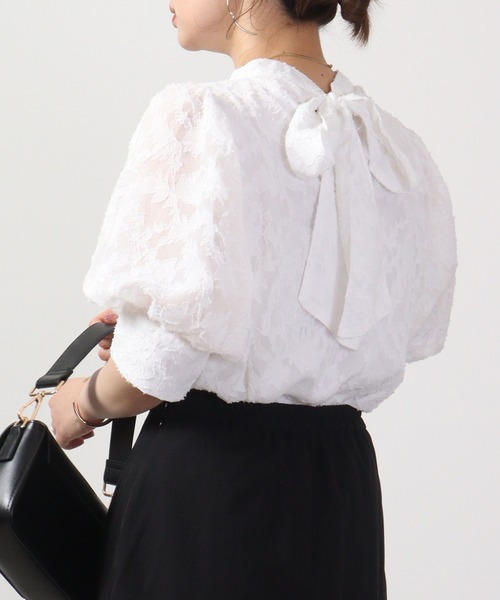 Blasty（ブラスティー）の「BLASTY ジャガードブラウス（シャツ/ブラウス・レディース・ブラック/オフホワイト/アイボリー・M）」の9枚目の写真