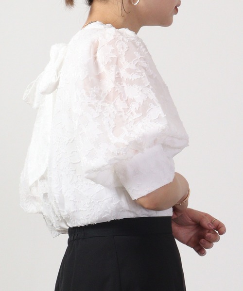 Blasty（ブラスティー）の「BLASTY ジャガードブラウス（シャツ/ブラウス・レディース・ブラック/オフホワイト/アイボリー・M）」の8枚目の写真