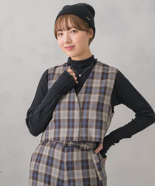 RETRO GIRL(レトロガール)の「ショートベスト(ベスト・レディース・ブラック/ナチュラル/ブラウン系その他2/ダークグレー・FREE)」の16枚目の写真