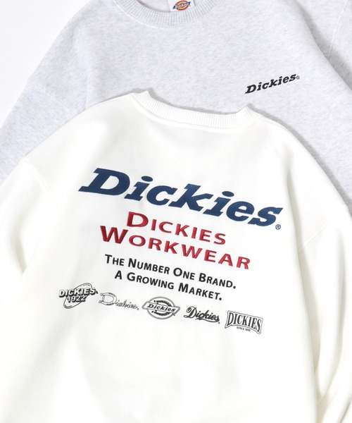 Dickies(ディッキーズ)の「Dickies/ディッキーズ 別注 オーバーサイズ 裏起毛 ロゴ バックプリント ワンポイント刺繍 スウェット トレーナー/長袖 トップス プルオーバー/レディース メンズ(スウェット・メンズ・グレー系その他/ダークグリーン/ブラック/ブルー系その他/ホワイト/アッシュグレー/ホワイト系その他/ブラック系その他/ブラック系その他2/ホワイト系その他2/グレー系その他2/ブラウン系その他/ブラウン/ネイビー・L/XL/M)」の4枚目の写真