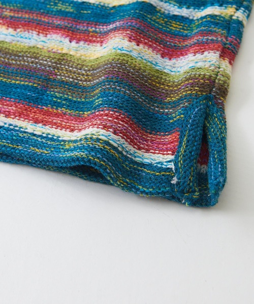 CUBE SUGAR（キューブシュガー）の「かすり染マルチボーダーニット前後2WAYプルオーバー（ニット/セーター・レディース・ネイビー/チャコールグレー/グリーン・M）」の19枚目の写真