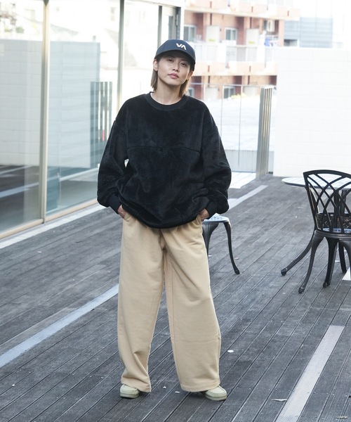 Champion(チャンピオン)の「【CHAMPION/チャンピオン】SWEAT PANT 裏起毛 スウェットパンツ ワイドパンツ CW-Y207 リサイクルポリエステル サステナブル ワイドシルエット(スウェットパンツ・レディース・ブラック/杢グレー/ベージュ・MEDIUM/LARGE)」の13枚目の写真