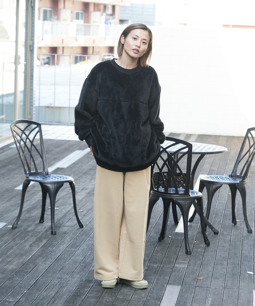Champion(チャンピオン)の「【CHAMPION/チャンピオン】SWEAT PANT 裏起毛 スウェットパンツ ワイドパンツ CW-Y207 リサイクルポリエステル サステナブル ワイドシルエット(スウェットパンツ・レディース・ブラック/杢グレー/ベージュ・MEDIUM/LARGE)」の14枚目の写真