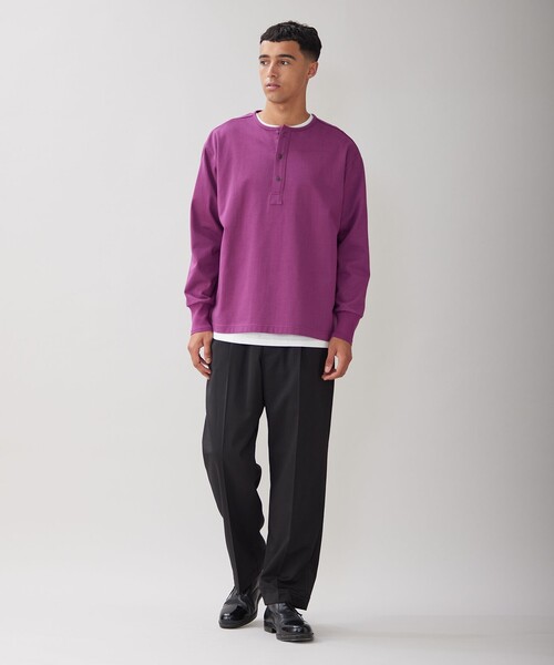 UNFILO(アンフィーロ)の「コットン ヘンリーネックTEE(Tシャツ/カットソー・メンズ・ホワイト系/ネイビー系/ワイン系・LARGE/X-LARGE/SMALL/MEDIUM)」の14枚目の写真