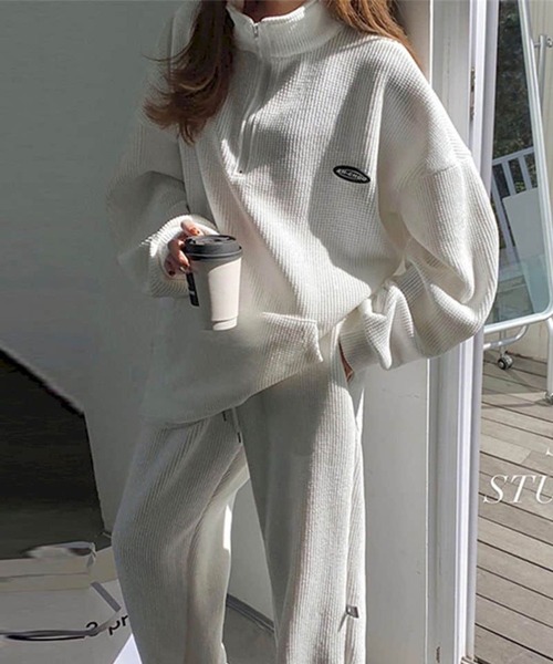 sevens（セブンズ）の「【sevens】ハーフジップニットセットアップ