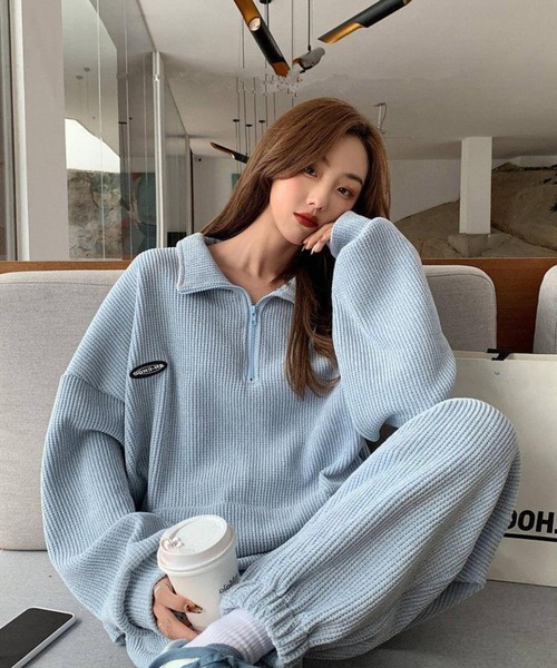 sevens（セブンズ）の「【sevens】ハーフジップニットセットアップ