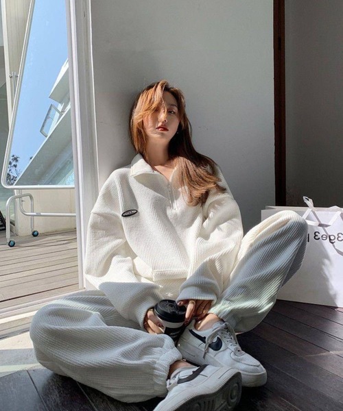 sevens（セブンズ）の「【sevens】ハーフジップニットセットアップ