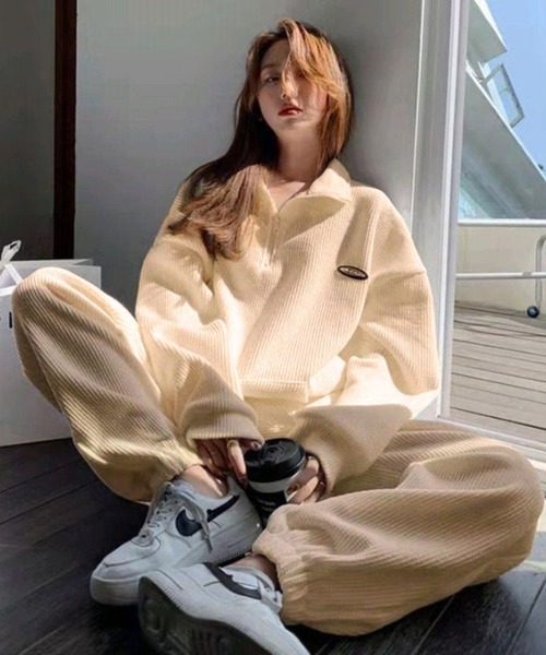 sevens（セブンズ）の「【sevens】ハーフジップニットセットアップ