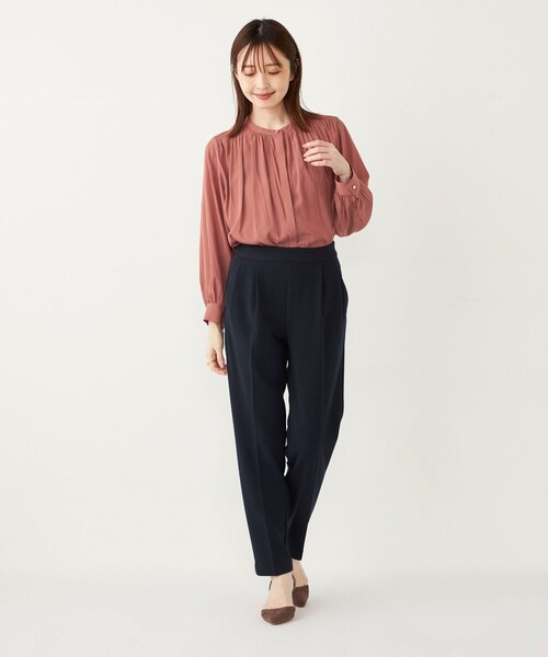 SHIPS Colors(シップス カラーズ)の「SHIPS Colors:〈手洗い可能〉ジョーゼット パンツ2 (セットアップ対応可能)◇(その他パンツ・レディース・ネイビー/ベージュ/ブラウン/ライトグレー/ダークグレー・MEDIUM/LARGE/SMALL)」の7枚目の写真